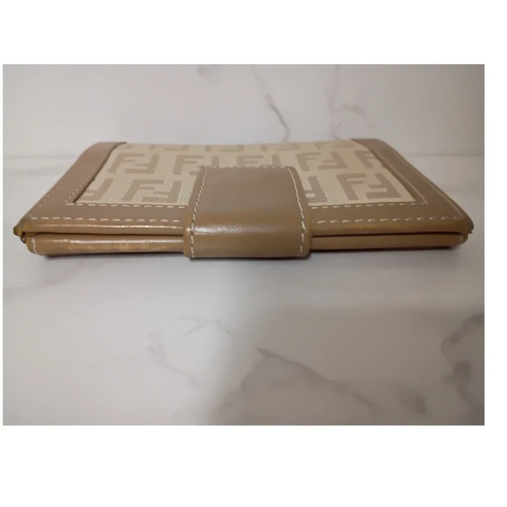 FENDI Vintage Zucchino Monogram Compact Canvas Wallet w/ Dust Bag - EUC